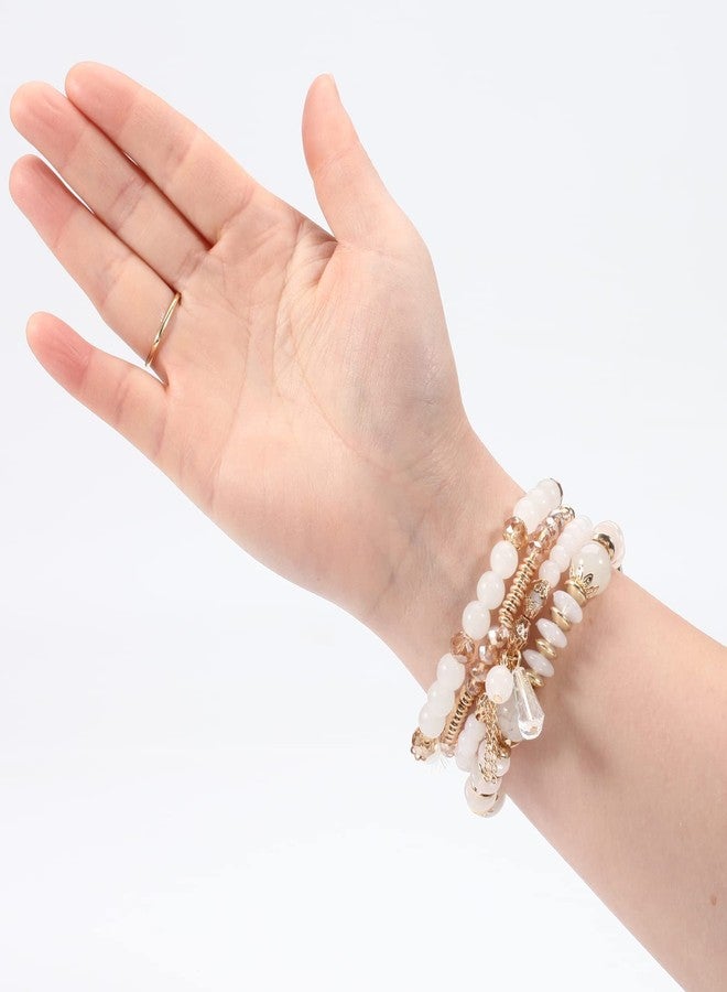 Lonext Bohemia Stackable Bracelets for Women Vintage MultiLayer Beads Bracelets Charm Stretch Beach Bangle - Image 3